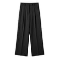 thumbnail image 4 of VBVC Women's Pleated Wide Leg Dress Pants , High Waisted Office Trousers For Women , Ladies' Casual Work Trousers with Pockets, Black , S-2XL, 4 of 7