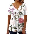 thumbnail image 2 of Neewe Womens Short Sleeve Tunic Tops Shirt V Neck Button Up Blouse Casual Pleated Basic Pullover, 2 of 5