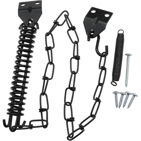 1 Set Screen Door Chain for Door Spring Screen Door Chain and Spring Heavy Hardware Door Chain Stopper for Windproof Safety Storm Door Closing Device Black