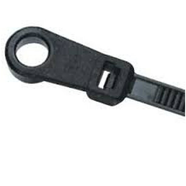 4" 18lb Black Mounting Head Cable Ties 100/bag Part SM4180C