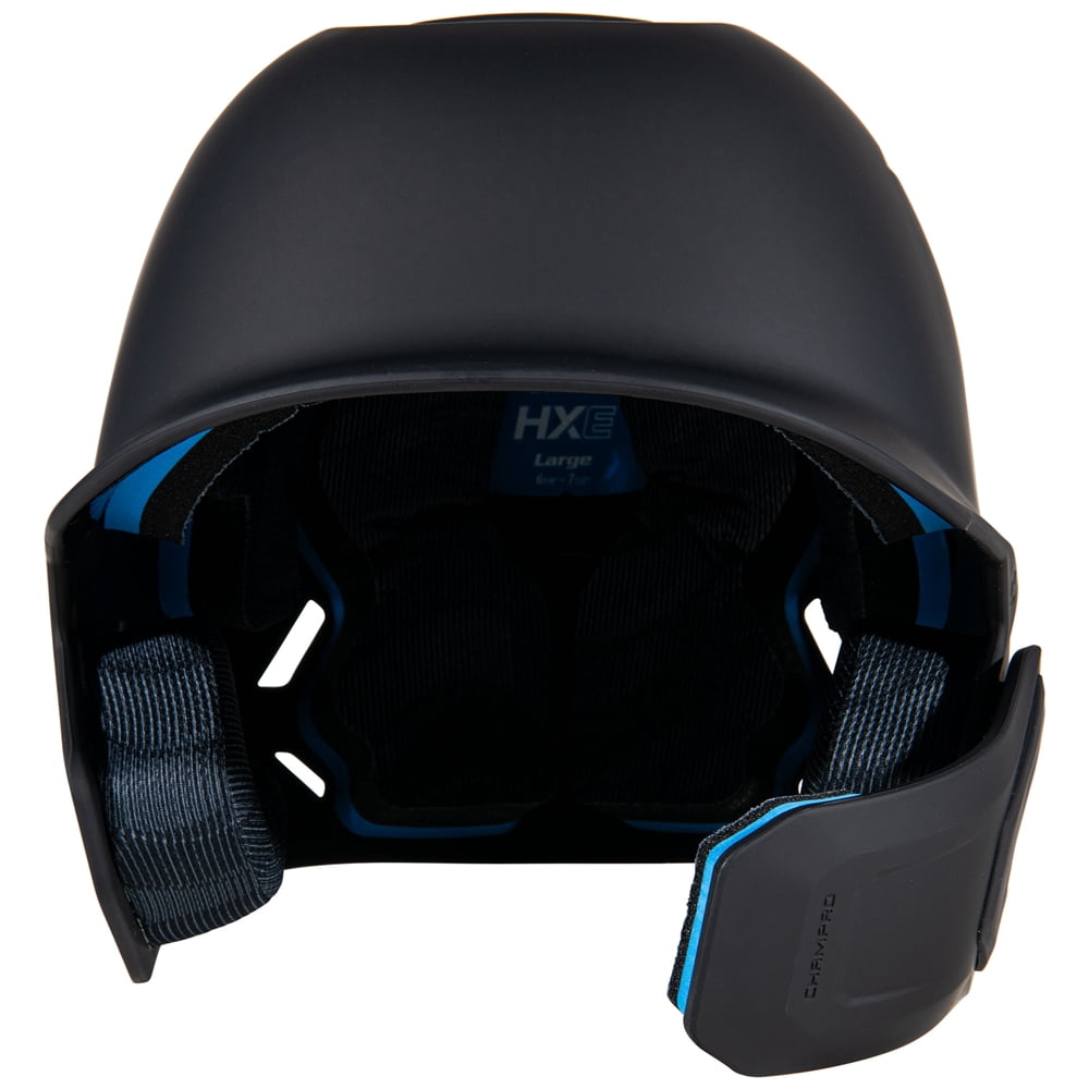 Champro HXE Matte Baseball Helmet with Jaw Guard, Large, Black