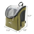thumbnail image 3 of Airline Approved Dog and Cat Backpack Carrier for Small Dogs - Water, Stain Proof Dog Hiking Backpack with Mesh Cover, Waist Belt - SAGE-LEATHER, 3 of 7