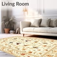thumbnail image 2 of Flatwoven High Traffic Area Rug, Vintage Inspired with Intricate Insect Motifs and Palette, Non Slip, Stain Resistant, Washable Area Rugs for Living Room, Bedroom(Beige, 6X9), 2 of 8