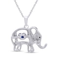 thumbnail image 5 of AFFY Heart Shape Simulated Sapphir And Round Cut Cubic Zirconia Elephant Floater Pendant Necklace In 14K White Gold Over 925 Sterling Silver Jewelry For Women With 18" Chain, 5 of 9