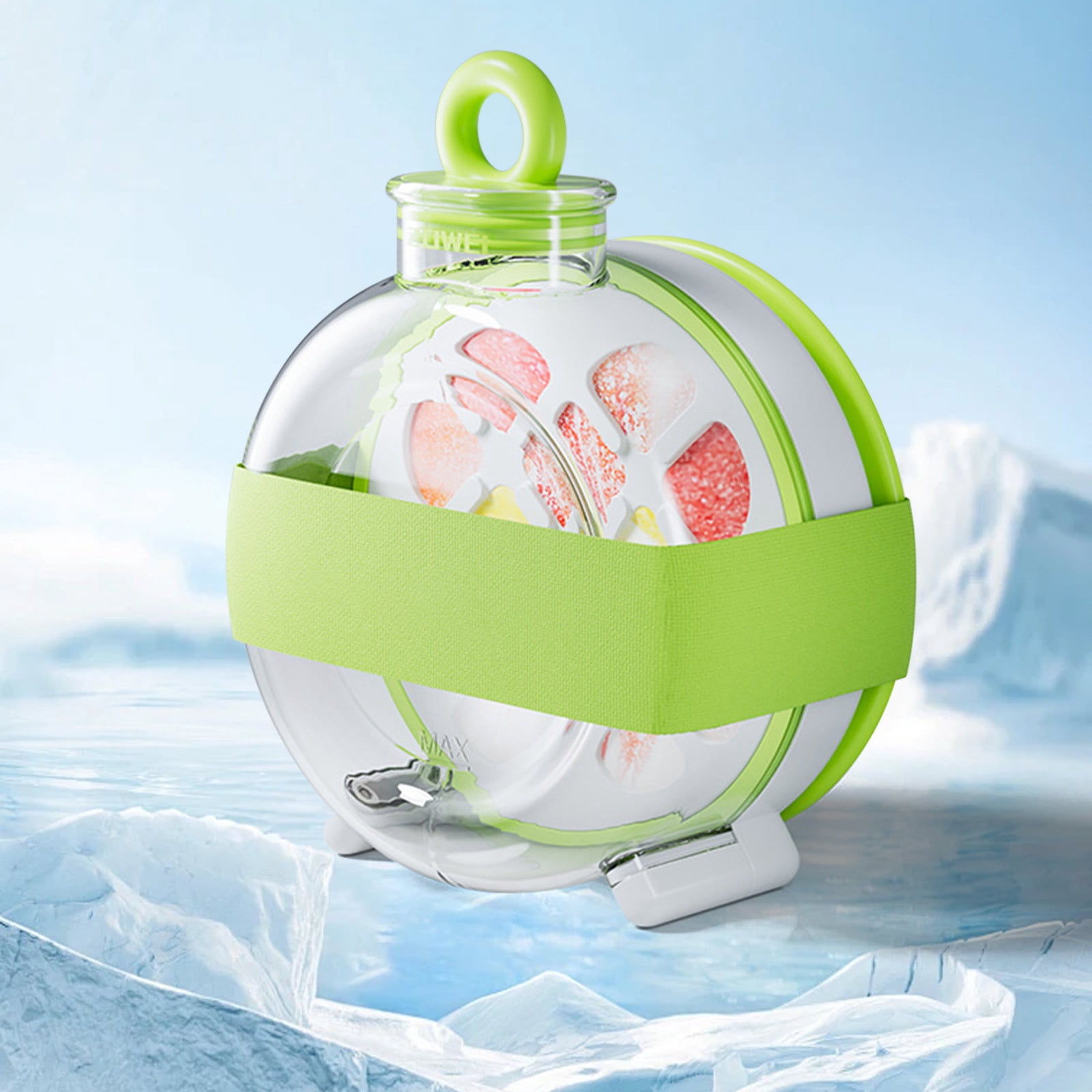 Ice Molds with Ice Tray for Pressing and Removing Ice, Straw Cup Compatible Ice Cube Maker, Silicone Flexible Tray for Easy Release, Perfect for Narrow Mouth Bottles and Tumblers