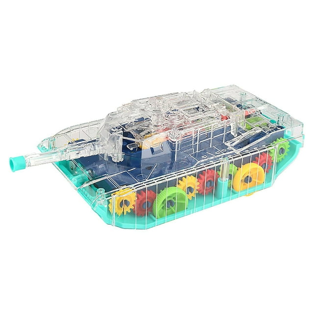 Toy Tank HUOGUO Transparent Gear Electric con luz y música