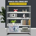 thumbnail image 2 of VEVOR Storage Shelf, 5-Tier Storage Shelving Unit, Stainless Steel Garage Shelf, 59.1 x 17.7 x 70.9 inch Heavy Duty Storage Shelving, 661 Lbs Total Capacity with Adjustable Height and Vent Holes, 2 of 9