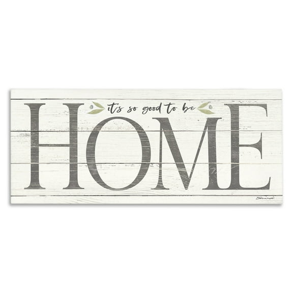 Stupell Industries Good To Be Home Family Inspirational Word Textured Wood Design Canvas Wall Art by Stephanie Workman Marrott