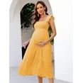 thumbnail image 3 of Yesfashion Wholesale Women's Maternity Dress Floral Small Flying Sleeves Sleeve Square Neck Shirred Ruffle A Line Dress, 3 of 8