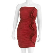 Juniors' Plus Woven Strapless Ruffle Party Dress