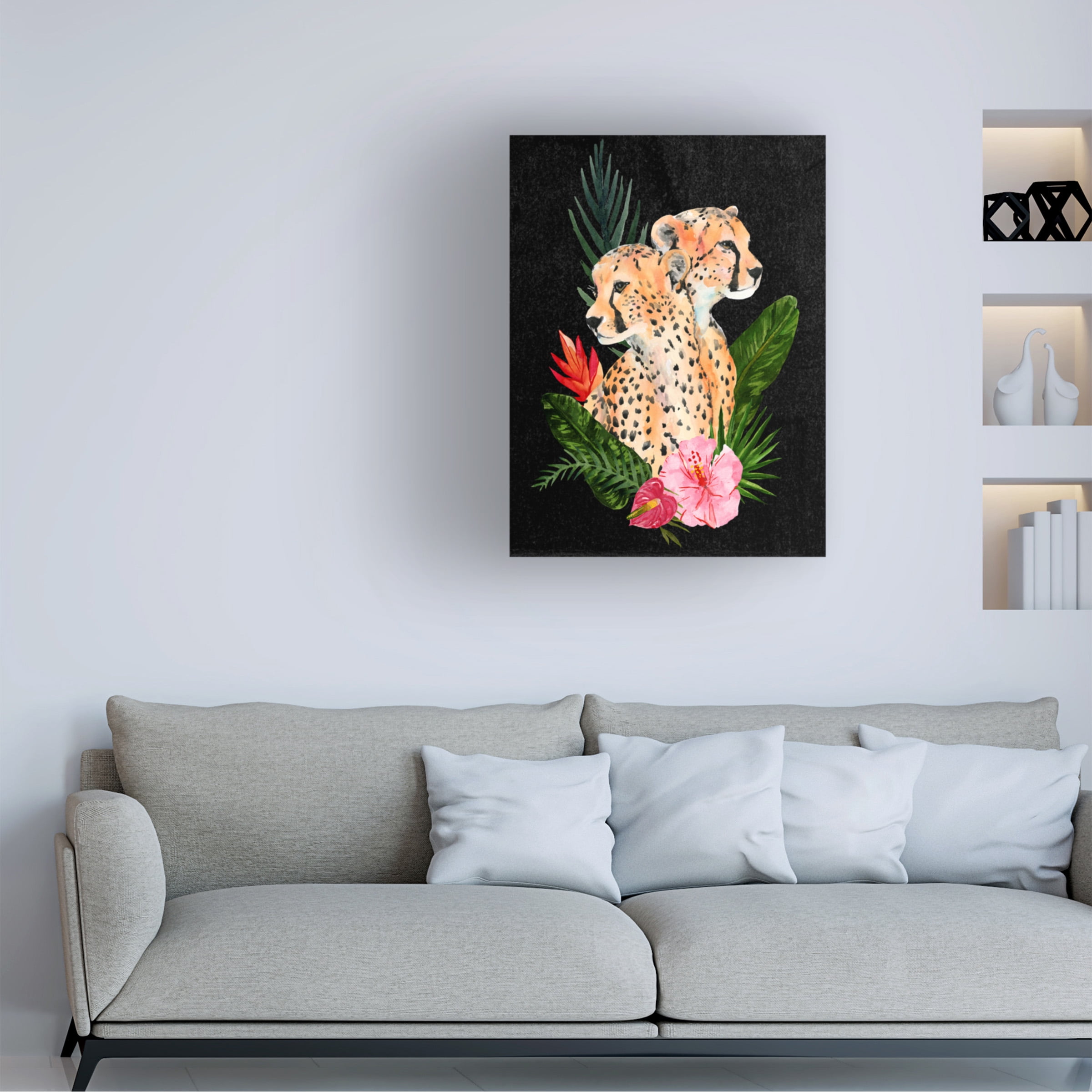Annie Warren 'Cheetah Bouquet II' Canvas Art