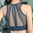 thumbnail image 4 of Women's Seamless Sports Bra Mesh Breathable Openwork Athletic Workout Tank Tops Longline Gym Fitness Running Yoga Tops, 4 of 5