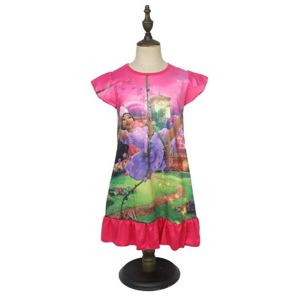 Vestido de princesa de Disney, ropa de verano, Encanto Mirabel Madrigal, vestido de niña, ropa para niños, pijamas para niños, ropa de noche 3-8YXL(7-8T) Gao Jinjia LED