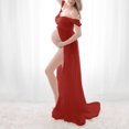 thumbnail image 3 of Vestido de maternidad, vestido largo de maternidad, vestido largo de maternidad con hombros descubiertos, vestido largo para mujer embarazada, experiencia incomparable, 3 of 6