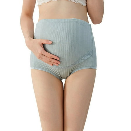 

QIPOPIQ Womens Pants Clearance Ladies Comfortable Prenatal Solid Color Lace Large Size Abdominal Maternity High Waiste Under Panties Plus Size Sale!