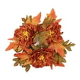 thumbnail image 2 of geerera Fall Decor Candle Ring, Artificial Harvest Floral Mini Wreath for Pillar Candles, Rustic Autumn Tabletop Decor for Thanksgiving & Halloween Home, 9.8", 2 of 6
