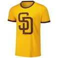 thumbnail image 2 of Men's Majestic Threads Gold San Diego Padres Ringer Tri-Blend T-Shirt, 2 of 3
