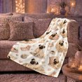 thumbnail image 6 of Whimsical Fawn Pug Collage Off-White Quilted Background, Playful Pet Portrait Pattern, Warm Flannel Blanket for Living Room and Bedroom, Dog Lovers Just Because Gift, Pet Lover Home Decor, 6 of 9