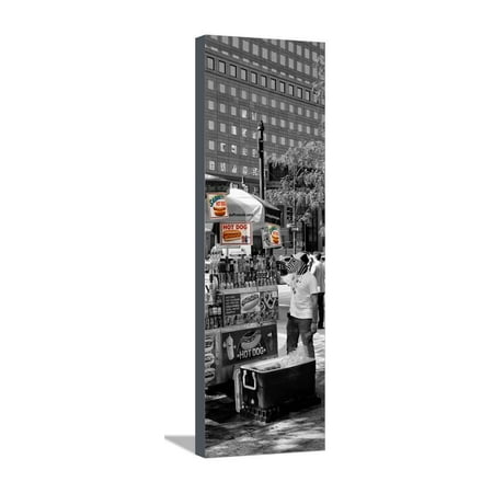 Safari CityPop Collection - NYC Hot Dog with Zebra Man IV Stretched Canvas Print Wall Art By Philippe