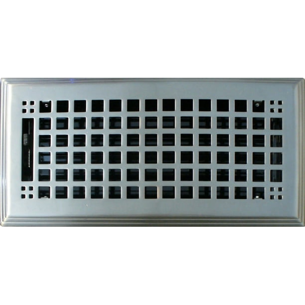 4x10 Brushed Nickel Rockwell Floor or Wall Register (Faceplate