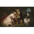 thumbnail image 2 of Landseer, Edwin 18x12 White Modern Wood Framed Museum Art Print Titled - Scene from A Midsummer Nights Dream, 2 of 4
