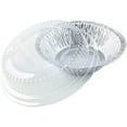 thumbnail image 4 of PACTOGO Disposable 5" Aluminum Foil Tart Pan with Clear Dome Lid | 5 Inch Round Cake Pan for Baking Personal Mini Pies, | Oven Safe Tins Easy Stack & Store, Freeze & Reheat (Pack of 50 Sets), 4 of 9