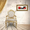 thumbnail image 3 of Navas, Emily 32x13 Gold Ornate Wood Framed with Double Matting Museum Art Print Titled - Eiffel Tower Red Roses, 3 of 4