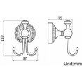 thumbnail image 2 of Diseño Antiguo Crochet Doble Mural pour Peignoir Salle de Bain WC en Laiton de Qualité Base Sculptée Patère Double de Couleur Bronze Économie d'Espace pour Entrée Armoire Toilette Chambre, 2 of 5
