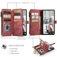 thumbnail image 2 of for Samsung Galaxy A53 5G Case Wallet for Women and Men, Samsung Galaxy A53 5G Case, PU Leather Magnetic Flip Strap Wristlet Zipper Card Holder Wallet Business Phone Cover for A53 5G, Red, 2 of 6