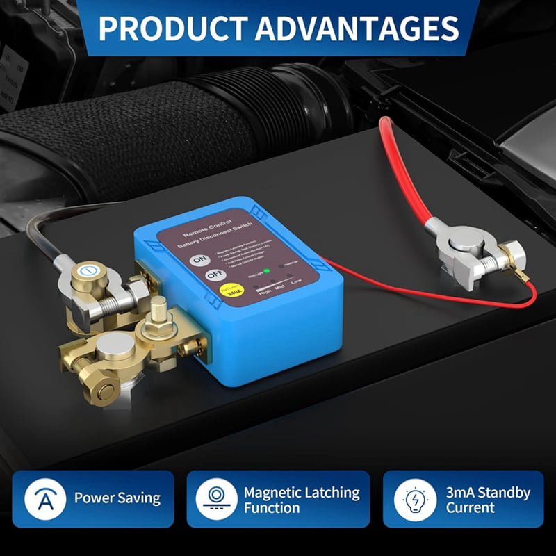 5X 12V 240A Remote Battery Disconnect Switch, Automatic Power Off Switch Car Truck Boat Remote Control Switch