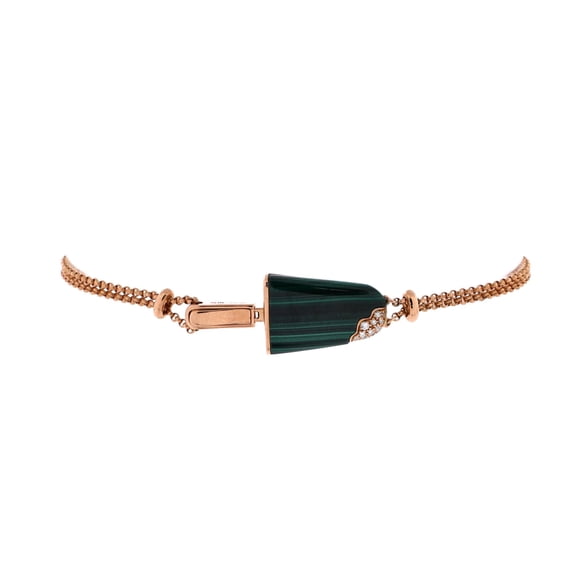 Pre-Owned Gelati Bracelet 18K Rose Gold with Malachite and Diamonds By Rebag