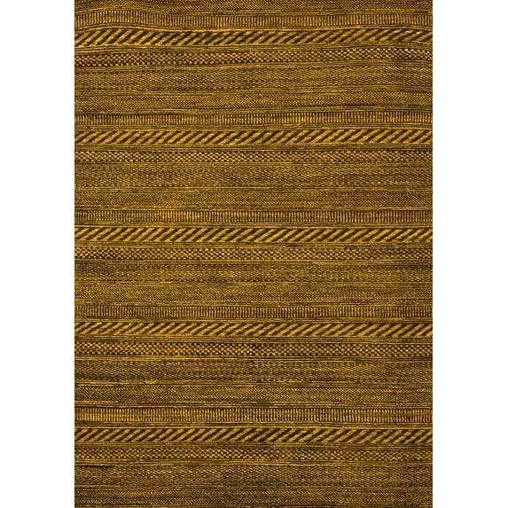 Ahgly Company Indoor Rectangle Abstract Yellow Modern Area Rugs, 2' x 3'