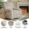 thumbnail image 2 of Bestier Massage Recliners for Elderly, Power Lift Recliner Chair with Heat and Vibration for Living Room,White, 2 of 9