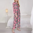 thumbnail image 3 of Fotbe heart with cow Pattern Long Sleeve Pajama Set for Women,Sleepwear Set,2-piece Loungewear Set,Soft PJs Comfy Nightwear with Pockets-Small, 3 of 7