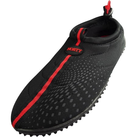 

NORTY Mens Water Shoes Adult Male Pool Shoes Black Red 8