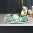 thumbnail image 3 of nu steel Sea Foam Bright-Colored Mosaic Glass/stainless steel Vanity Tray Organizer for Makeup Brushes, Tissues, Candles, Soap, Hand Towels, Toilet Paper Storage, Mosaic Glass / steel (SF10H), 3 of 4