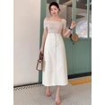 thumbnail image 6 of White Denim Straight Midi Skirt With Side Slit Pocket Casual, 6 of 21
