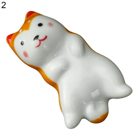 

KEFEI Chopsticks Holder Cute Pattern Wide Application Ceramic Animal Shape Spoon Fork Rest Utensils Accessories