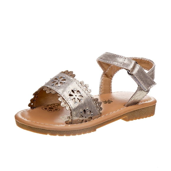 Josmo Girls Maya Flat Sandal, Gold, 10 Toddler