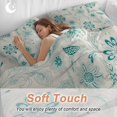 thumbnail image 4 of Abstract Ethnic Flower Bedding Duvet Cover Set Full Size 4 Pieces Vintage Green Pattern Bedding Set with Zipper Closure, 1 Comforter Cover 86x86 Inches 1 Flat Sheet & 2 Pillow Cases, 4 of 7