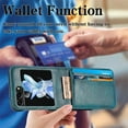 thumbnail image 3 of for Samsung Galaxy Z Flip 5 Wallet Case with Card Holder, Business Style Premium Leather for Women Men Protective Phone Case Cover for Samsung Galaxy Z Flip5 5G DK Green, 3 of 16