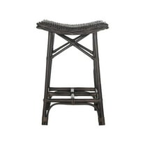 SAFAVIEH Amara 27.5 in. Wicker Counter Stool, Brown