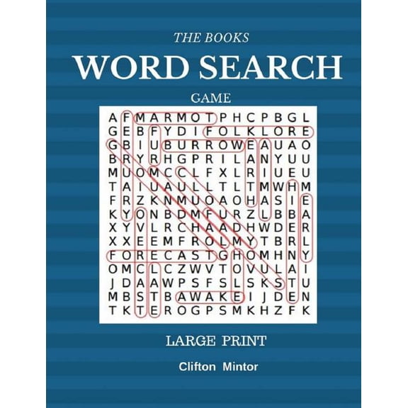 The Books Word Search Game Large Print: Word Search 50 Puzzles Large Print, (Paperback)