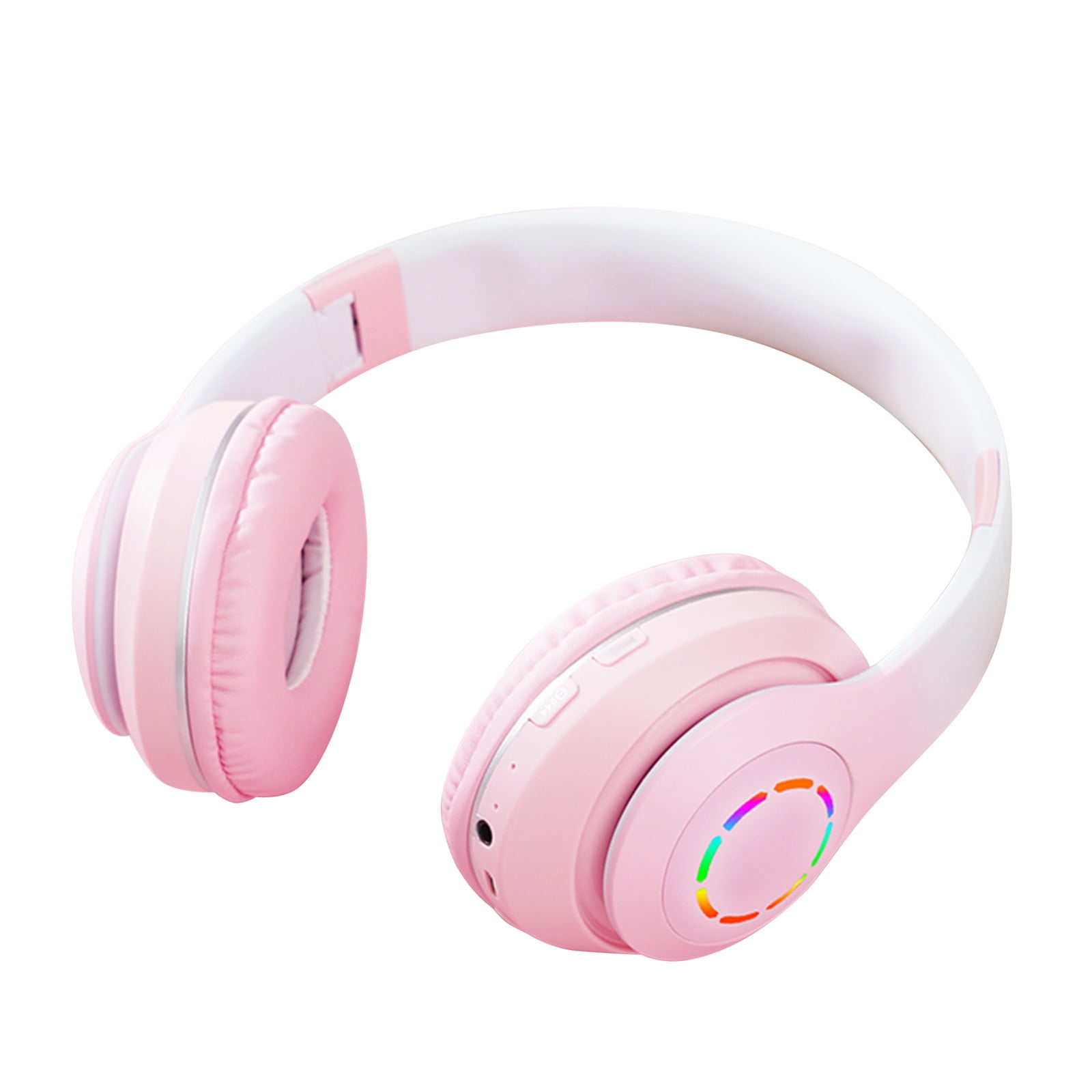 Active Noise Cancelling Headphones Bluetooth Headphones Wireless Headphones Over Ear with Microphone Deep Bass, Comfortable Protein Earpads, 30 Hours Playtime for Travel/Work - Pink