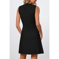 thumbnail image 4 of Vestido MEROKEETY para mujer, formal, de trabajo, mini, sin mangas, negro, 4 of 9