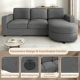 thumbnail image 5 of Harper & Bright Designs L-Shaped Sectional Sofa Set with Curved Chaise and Lounger, 3-Seat Couch with USB Ports, Chenille Upholstered Sectional Sofa for Living Room, Grey, 5 of 19
