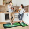 thumbnail image 6 of Space Galaxy Green Anti Fatigue Mats for Kitchen Floor, Set of 2 Non Skid Washable Waterproof Anti Kitchen Floor Mats for Kitchen Office Laundry Room Bathroom (19"x27"+19"x47"), 6 of 7
