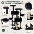 thumbnail image 6 of Amolife 65.7" Large Cat Tree and Tower Condo for Cats with 2 Scratching Boards, Hammock & Post, Dark Blue, 6 of 12