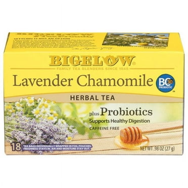 Bigelow Lavender Chamomile Herbal Plus Probiotics Tea 18 ct Pack of 3