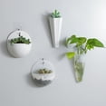 thumbnail image 3 of Visland 3PCS Wall Hanging Planter Wall Mounted Indoor Modern Succulent Planters Wall Mount Flower Vases for Bathroom Indoor Outdoor Decor, 3 of 8